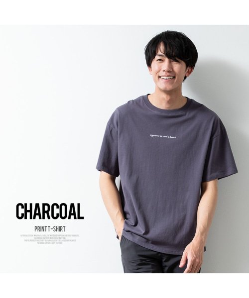  GENELESS(GENELESS)/tシャツ メンズ 半袖 オーバーサイズ 綿100 半袖tシャツ 夏 Tシャツ ゆったり コットン ビッグシルエット/チャコールグレー