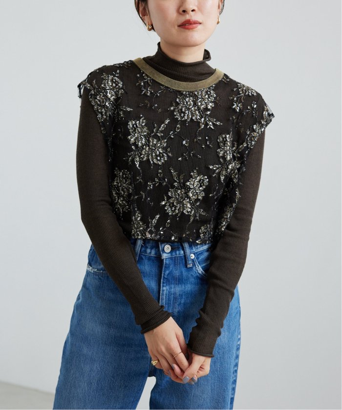 MARGE/マージ】LACE SHORT GILLET / レースショートジレ(505435737
