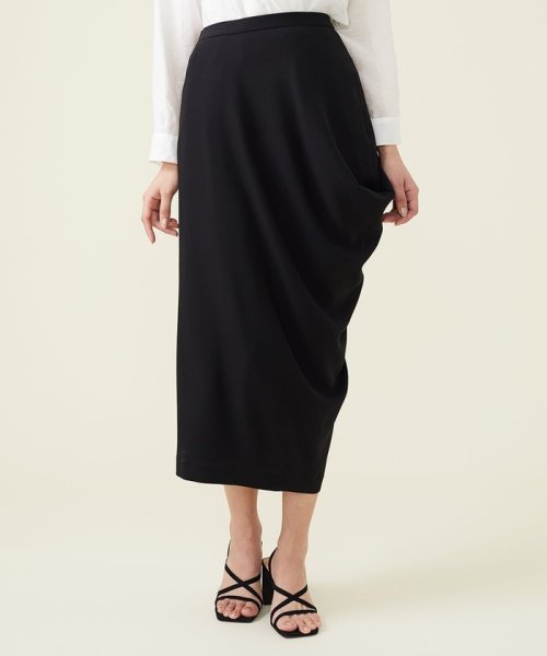 デニットジョーゼットサイドドレープスカート 人気・おすすめ｜使いやすい・旅行におすすめ 品質保証 全国発送 在庫限り