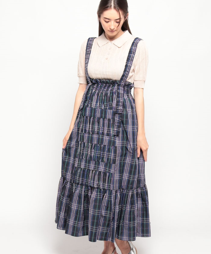【美品】COEL コエル マルチチェックリボンスカート