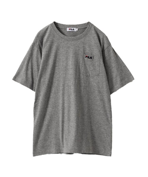 MAC HOUSE(men)(マックハウス（メンズ）)/FILA フィラ ポケット付きワンポイントTシャツ FH7860－2023EC/グレー