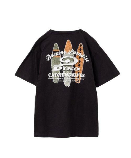 MAC HOUSE(men)(マックハウス（メンズ）)/PIKO ピコ サーフボード柄プリントTシャツ PKM－1511－EC/チャコール