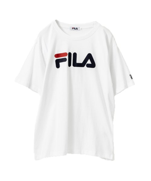 MAC HOUSE(men)(マックハウス（メンズ）)/FILA フィラ ビッグロゴプリントTシャツ FH7691－EC/ホワイト