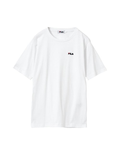 MAC HOUSE(women)(マックハウス（レディース）)/FILA フィラ ワンポイント刺繍Tシャツ FL1790－EC/ホワイト
