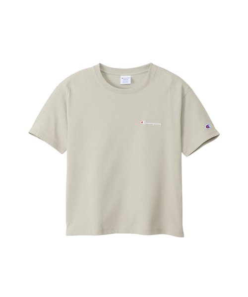 MAC HOUSE(women)(マックハウス（レディース）)/Champion チャンピオン ワンポイントロゴTシャツ CW－X337/ベージュ