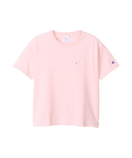 MAC HOUSE(women)(マックハウス（レディース）)/Champion チャンピオン ワンポイントロゴTシャツ CW－X337/ピンク