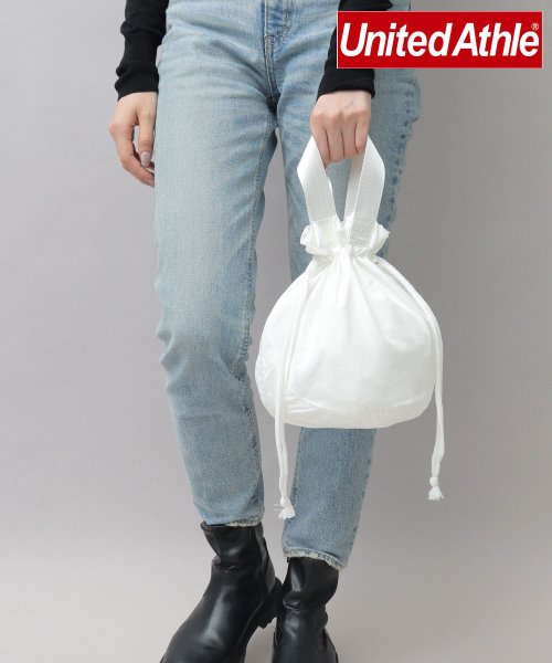 AMS SELECT(エーエムエスセレクト)/リサイクルポリエステル リップストップ ドローストリングバッグ / 巾着バッグ / ハンドバッグ/オフホワイト