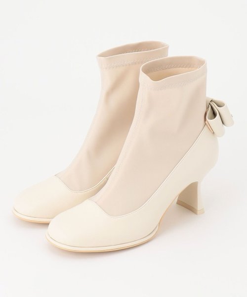 TOCCA(TOCCA)/BACK RIBBON SHORTBOOTS ショートブーツ/アイボリー系