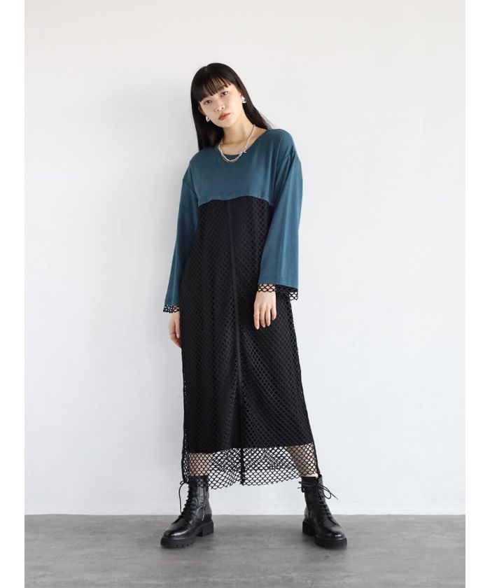 RADIATE 新品⸝⋆*ロングスリーブメッシュワンピース