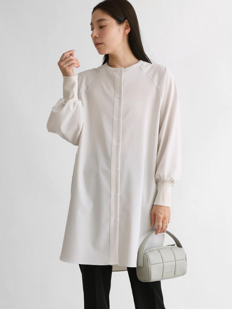 セール】ノーカラーバルーンスリーブブラウス(505408372) | アーガ(Aga