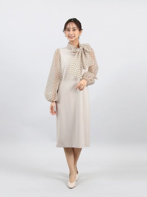 フロッキードットリボンワンピース(505409642) | フェンネル(FENNEL 