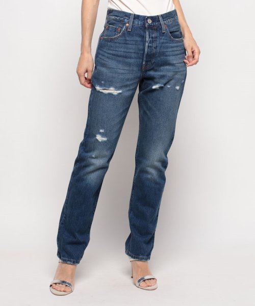 LEVI’S OUTLET(リーバイスアウトレット)/501(R) ジーンズ FOR WOMEN ダークインディゴ DESTRUCTED/ダークインディゴブルー