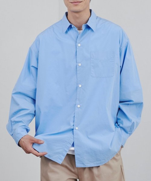 coen(coen)/ビッグシルエットブロードシャツ/LT.BLUE