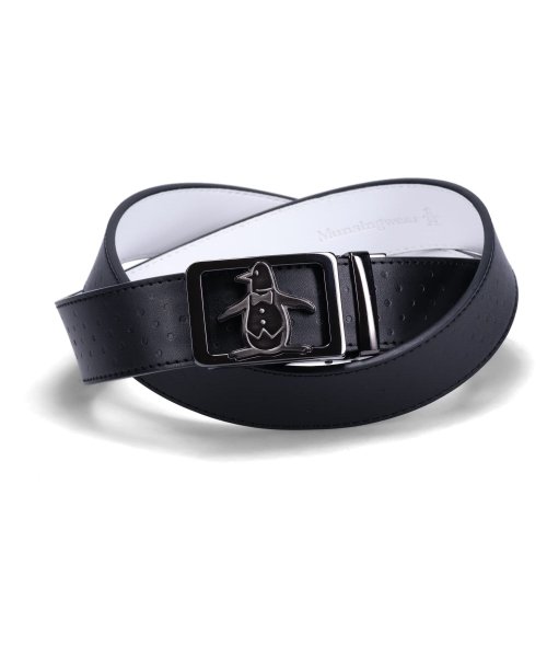 Munsingwear(マンシングウェア)/マンシングウェア Munsingwear ベルト レザーベルト メンズ BELT ブラック ホワイト グレー ネイビー 黒 白 MU－1060123/ブラック