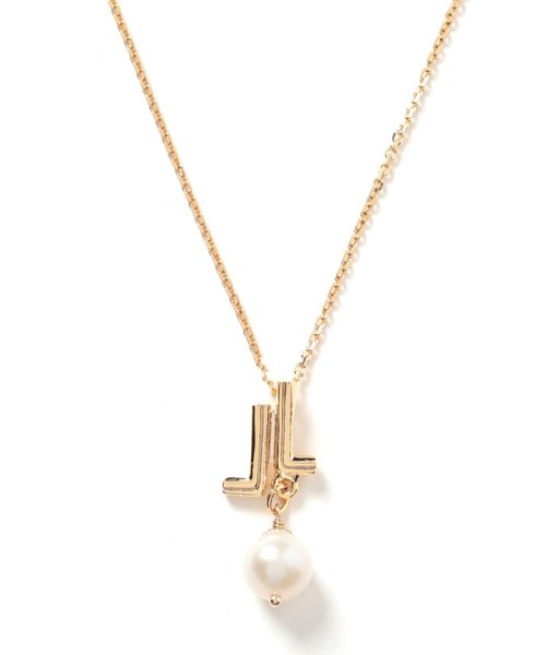 セサンパ ロゴ 淡水パール付きネックレス 合金