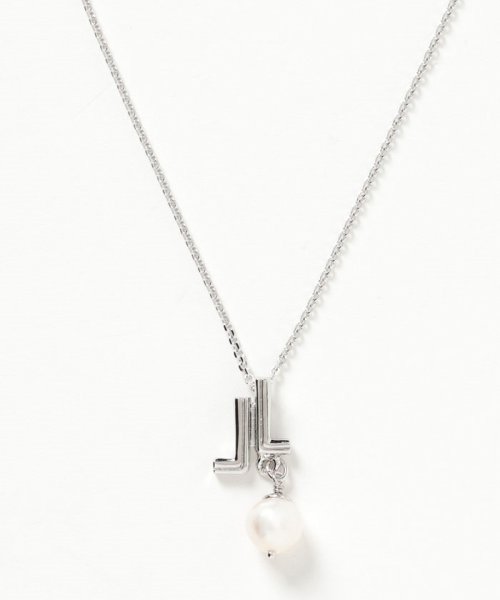 セサンパ ロゴ 淡水パール付きネックレス 合金
