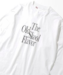 coen(coen)/ロゴプリント入りルーズ天竺ロングスリーブTシャツ/WHITE