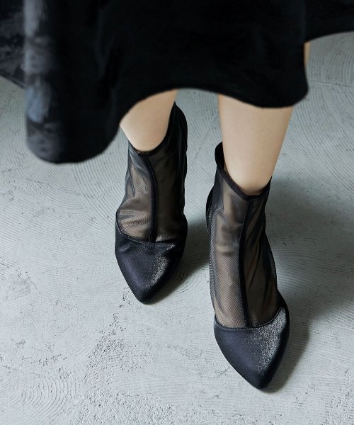 niana ニアナ 結婚式 ブーツ パンプス パーティーシューズ ショートブーツ ブーティ ラメ メッシュ シアー ハイヒール ピンヒール 靴 小さいサイズ 大 5cm 7cm 6cm 4cm ニアナ 9cm 1cm