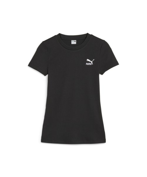 PUMA(プーマ)/ウィメンズ CLASSICS リブ スリム Tシャツ/PUMABLACK