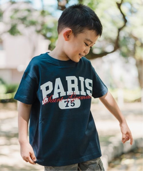 Paris Saint-Germain(Paris SaintGermain)/【Paris Saint－Germain】バーシティロゴプリント Tシャツ　※キッズサイズ/ネイビー