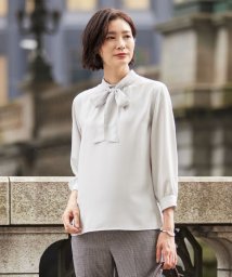 J.PRESS LADIES（LARGE SIZE）/【洗える】ヌーディスバックサテン ボウタイ ブラウス/505441623