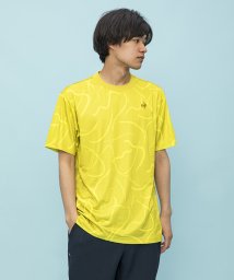 le coq sportif (ルコックスポルティフ)/総柄グラフィックハーフスリーブシャツ/ライムグリーン