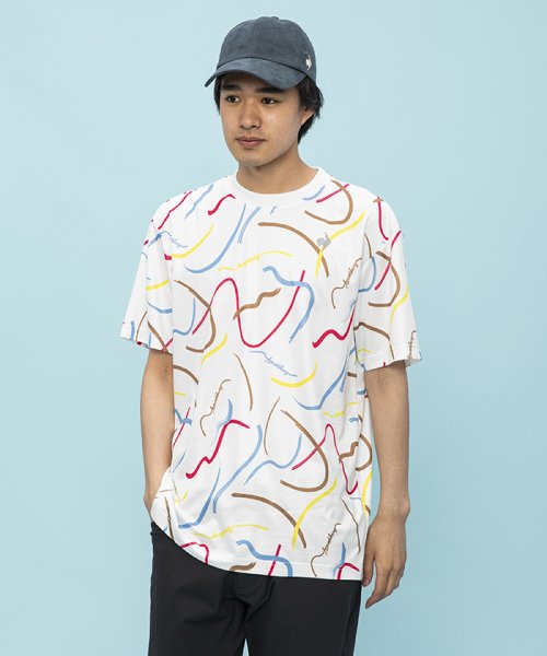 le coq sportif (ルコックスポルティフ)/総柄グラフィックハーフスリーブシャツ/ホワイト