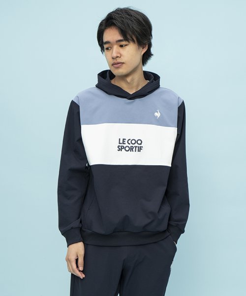 le coq sportif (ルコックスポルティフ)/LCS プリューム プルオーバーフーディ/ネイビー