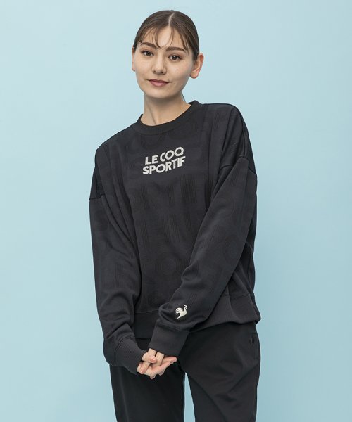 le coq sportif (ルコックスポルティフ)/ジャガードニット クルーネック/ブラック