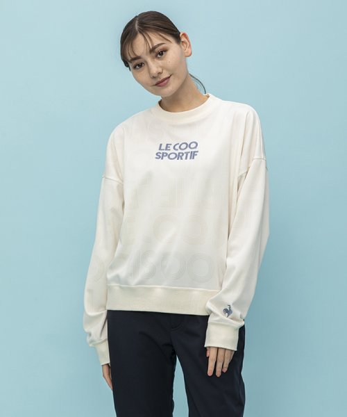 le coq sportif (ルコックスポルティフ)/ジャガードニット クルーネック/ホワイト