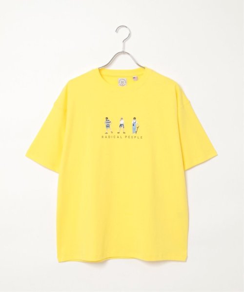 VENCE　EXCHANGE(ヴァンス　エクスチェンジ)/ひと文字刺繍Tシャツ/イエロー