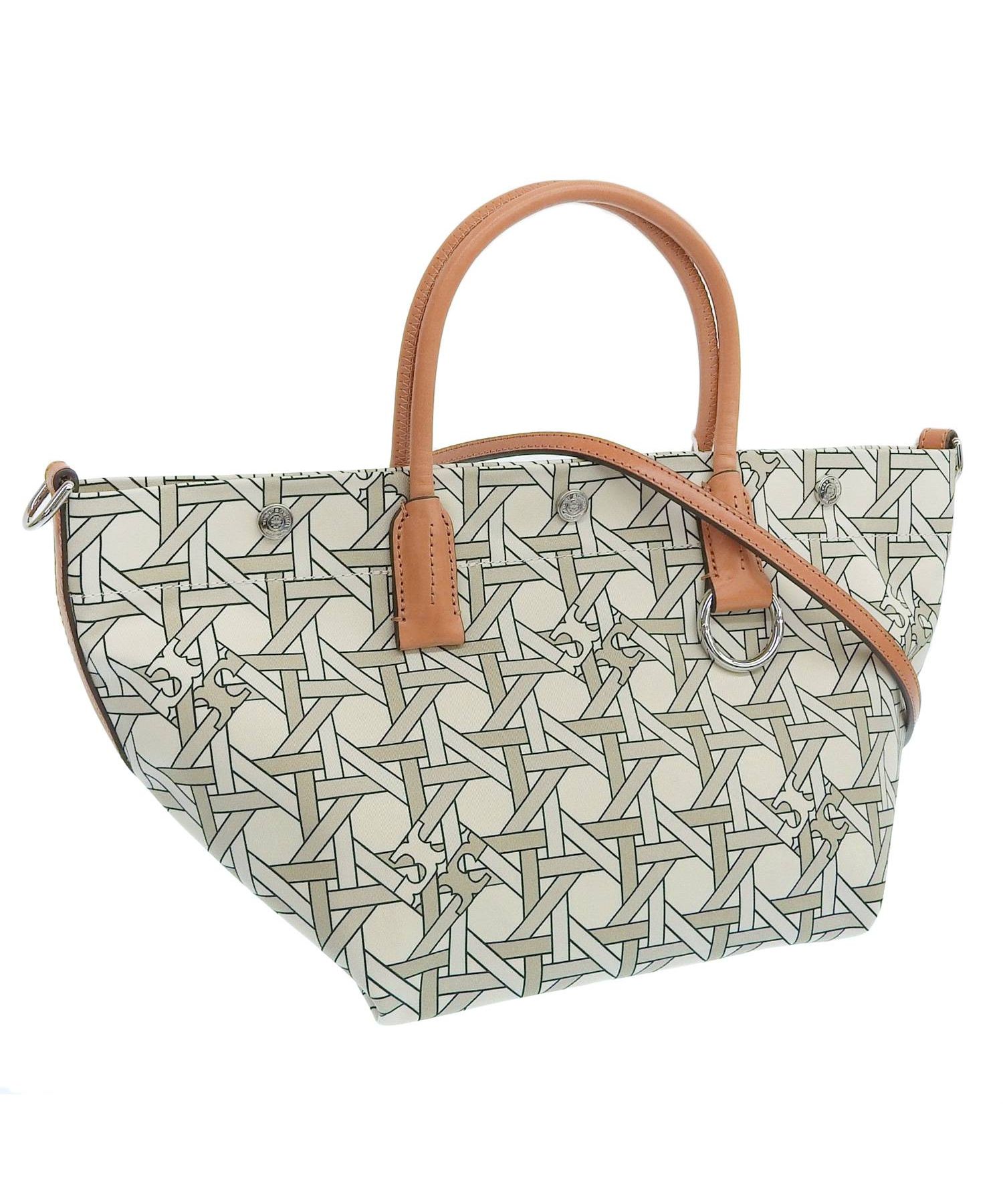 TORY BURCH トリーバーチ CANVAS BASKET WEAVE SMALL TOTE バスケット ウィーブ スモール トートバッグ  ショルダーバッグ