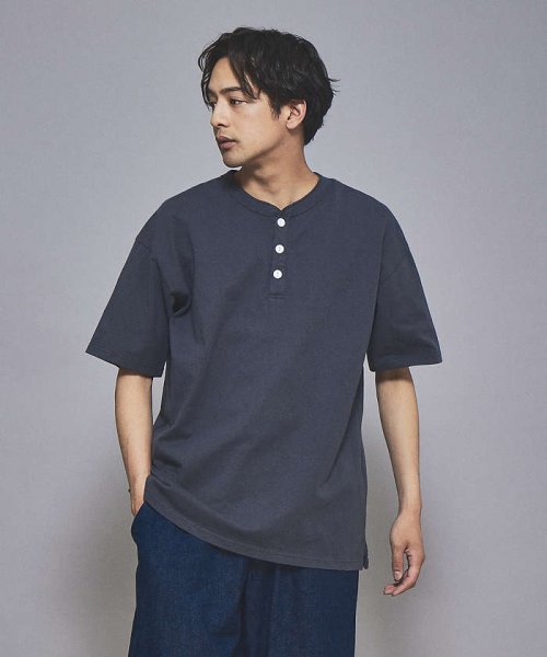 ABAHOUSE(ABAHOUSE)/【グッドウェア】USAコットン ヘンリーネック ショートスリーブ Tシャツ/ブルー