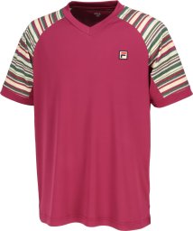 FILA（ZETT Mens）/【テニス】サイド フェイクボーダープリント VネックTシャツ メンズ/505443080