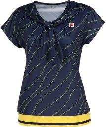 FILA（ZETT Ladies）/【テニス】メッセージプリント ボウタイ風 Tシャツ レディース/505443238