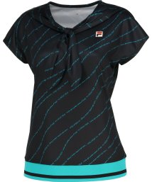 FILA（ZETT Ladies）(フィラ（ゼット　レディース）)/【テニス】メッセージプリント ボウタイ風 Tシャツ レディース/ブラック