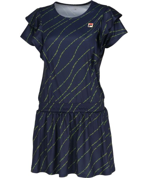 FILA（ZETT Ladies）(フィラ（ゼット　レディース）)/【テニス】メッセージプリント フリル ワンピース レディース/ネイビー