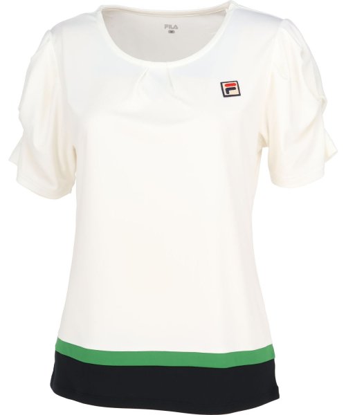 FILA（ZETT Ladies）(フィラ（ゼット　レディース）)/【テニス】ギャザー Tシャツ レディース/オフホワイト