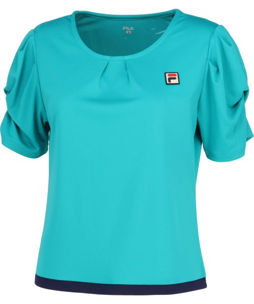 FILA（ZETT Ladies）(フィラ（ゼット　レディース）)/【テニス】ギャザー Tシャツ レディース/ターコイズ