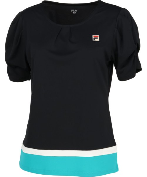 FILA（ZETT Ladies）(フィラ（ゼット　レディース）)/【テニス】ギャザー Tシャツ レディース/ブラック