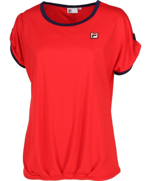 FILA（ZETT Ladies）(フィラ（ゼット　レディース）)/【テニス】ウェストタック ドロップショルダー Tシャツ レディース/レッド