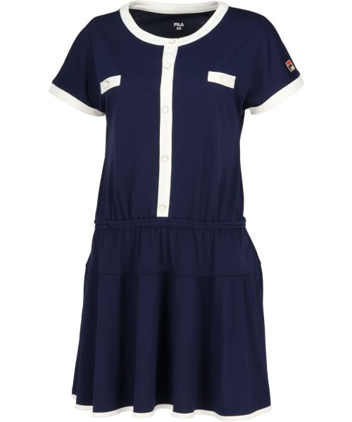 FILA（ZETT Ladies）(フィラ（ゼット　レディース）)/【テニス】配色ライン ワンピース レディース/ネイビー