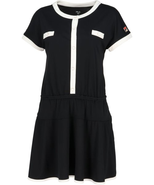 FILA（ZETT Ladies）(フィラ（ゼット　レディース）)/【テニス】配色ライン ワンピース レディース/ブラック