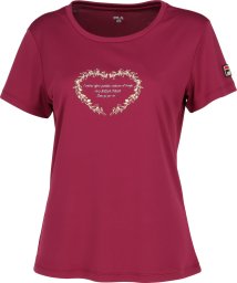 FILA（ZETT Ladies）/【テニス】ハート冠 ラメプリント Tシャツ レディース/505443264