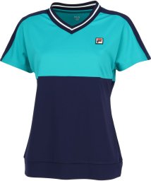 FILA（ZETT Ladies）(フィラ（ゼット　レディース）)/【テニス】ツートーン VネックTシャツ レディース/ターコイズ