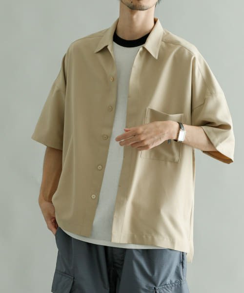 URBAN RESEARCH(アーバンリサーチ)/URBAN RESEARCH iD　Reflax LINEN LIKE SHIRTS/BEIGE