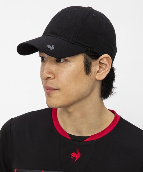 le coq sportif (ルコックスポルティフ)/3Dロゴ8パネルキャップ/ブラック