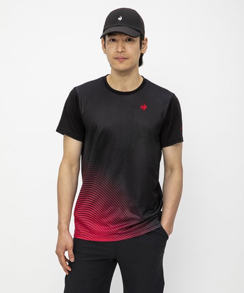 le coq sportif (ルコックスポルティフ)/プリントゲームシャツ/ブラック