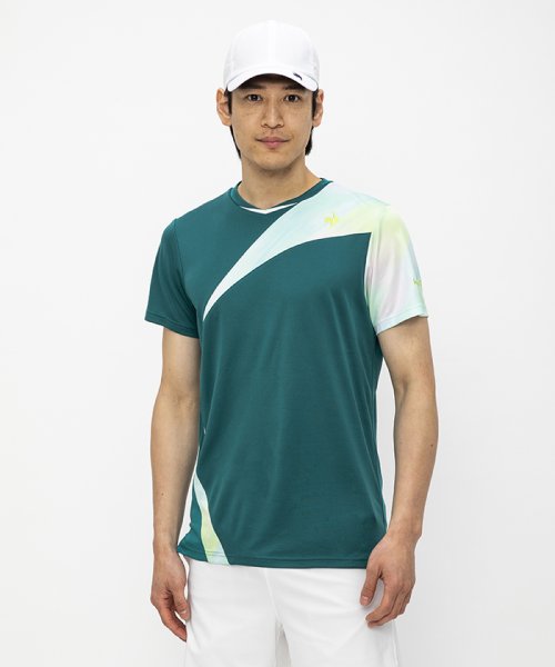 le coq sportif (ルコックスポルティフ)/グラフィックゲームシャツ【アウトレット】/グリーン