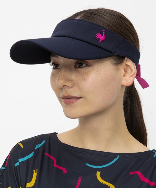 le coq sportif (ルコックスポルティフ)/【池田エライザ着用】リボンサンバイザー(庇9cmモデル)/ネイビー